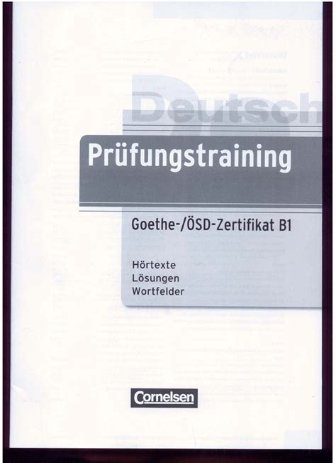 L Sungen Cornelsen Pr Fungstraining Goethe Sd B Goethe Sd