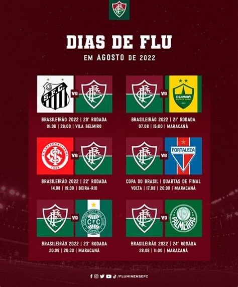 Agenda do Fluminense datas horários e locais dos três próximos jogos