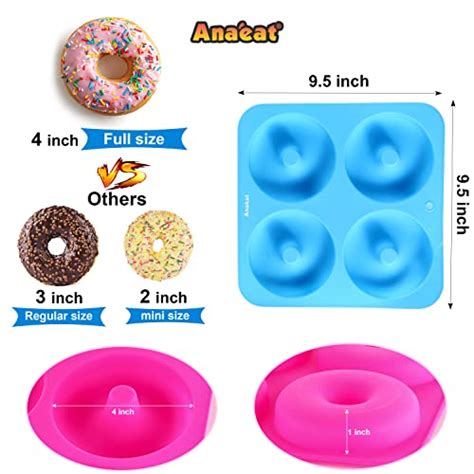 Anaeat Full Size Donut Baking Pans 3 Pack Big Size 4