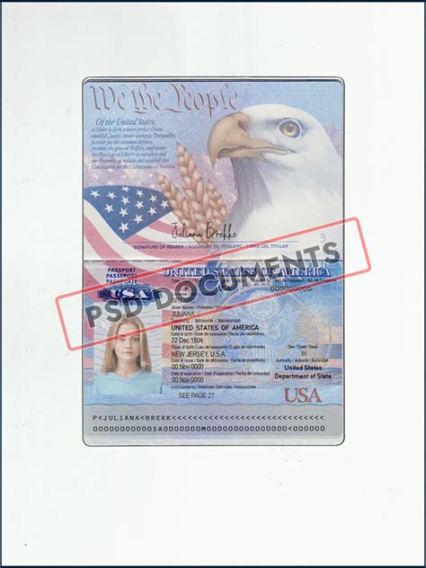 USA Passport Template | PSD Documents