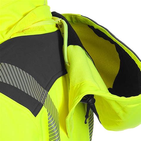 High Vis Softshell Jacket E S Motion High Vis Yellow Anthracite Strauss