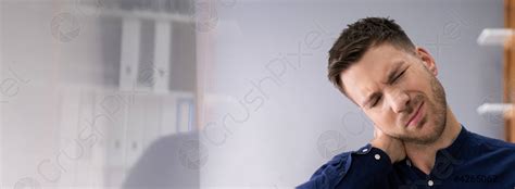 Neck Pain Bad Posture Stress - stock photo | Crushpixel