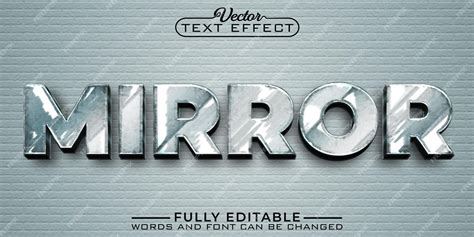 Letras Ao Contrario Efeito Espelho - Modelo de efeito de texto editável de vetor de espelho de reflexão ...