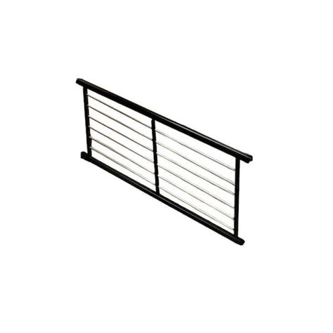 Weatherables Cornell 36 In H X 72 In W Textured Black And Silver Horizontal Aluminum Rod Stair