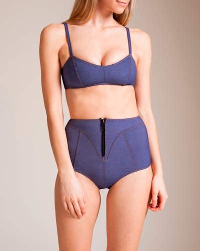 Lisa Marie Fernandez Denim Genevieve Bikini ShopStyle Two Piece Swimsuits