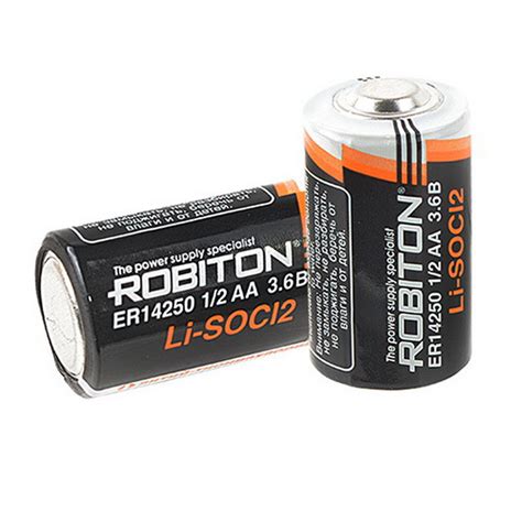 Батарейка литий-тионилхлоридная ER14250 1/2AA Robiton 3,6 В номинальная ...