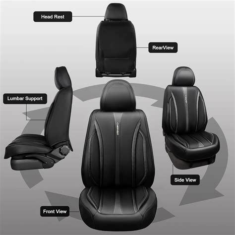 Car Pass Nappa Leather Car Seat Covers Full Set Carbon Fiber