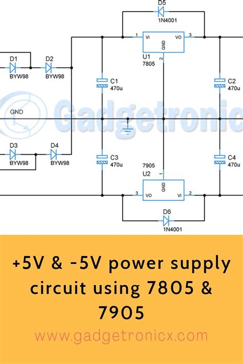 Linear Voltage Regulator Ics 7805 And 7905 Can Help Us To Get 5v And