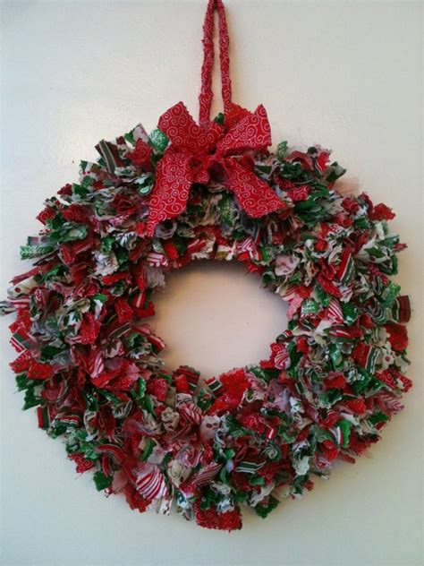 Christmas Fabric Wreath What Christmas Pinterest