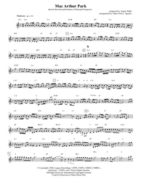 Macarthur Park by Richard Harris - Piano - Digital Sheet Music | Sheet Music Plus