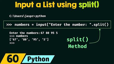 Input A List Using Split Method In Python Youtube