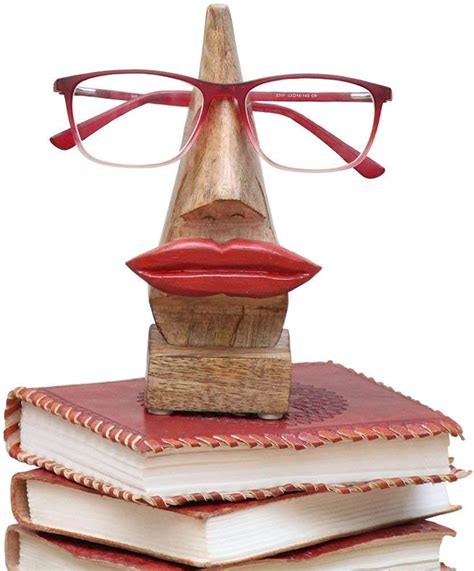 Ajuny Handcrafted Wooden Eyeglass Spectacle Holder Decorative Eyewear Specs