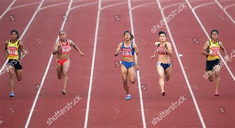 Athletes Compete Womens 100meter Race Finals Editorial Stock Photo ...