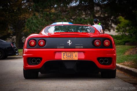 Rear Of Red 360 Modena At Cold Blooded Cars Coffee BenLevy