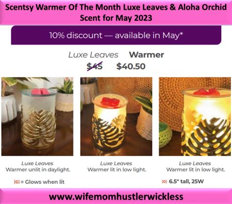 Scentsy Warmer Of The Month Luxe Leaves And Aloha Orchid Scent For May 2023