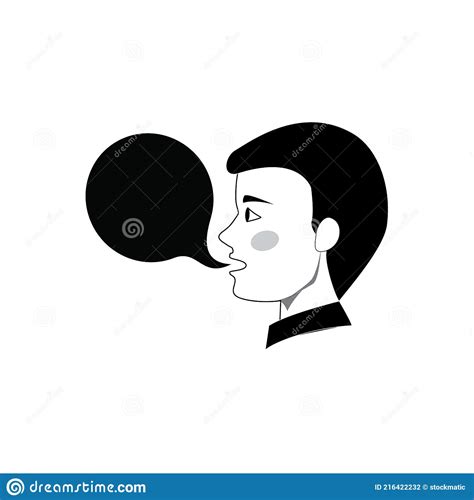 Man With Empty Speech Bubble Vector Illustration Man Talking With