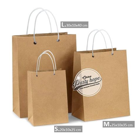 Jual Paper Bag Kantong Kertas Polos Coklat Shopping Bag Polos Coklat