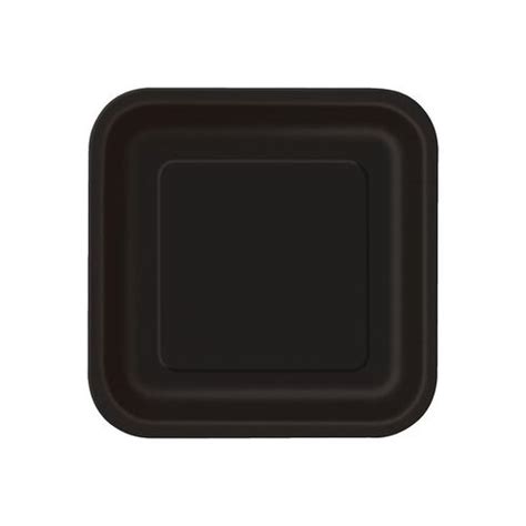 Black Square Paper Plates 17cm 16 Pack Unique