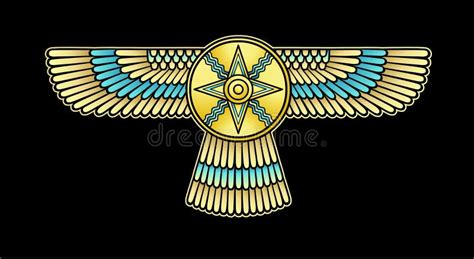 Animation Color Drawing Sacred Fire Burns Inside The Winged Egyptian