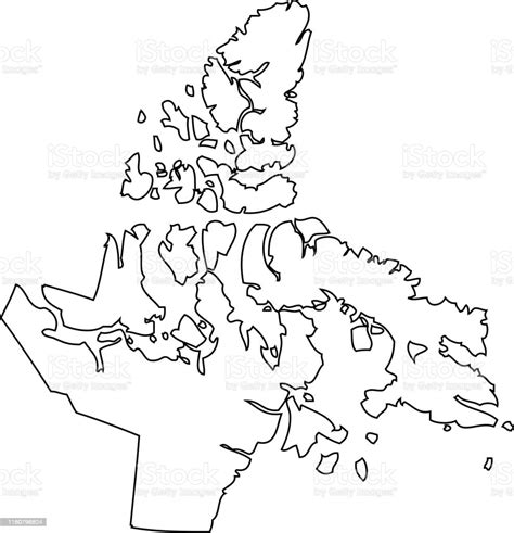 Line Map State Canada Nunavut Stock Illustration Download Image Now