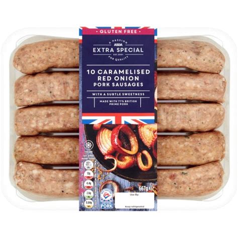 Asda Extra Special Caramelised Red Onion Pork Sausages G