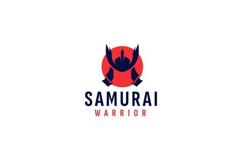 Ilustração do ícone do vetor logotipo samurai Vetor Premium