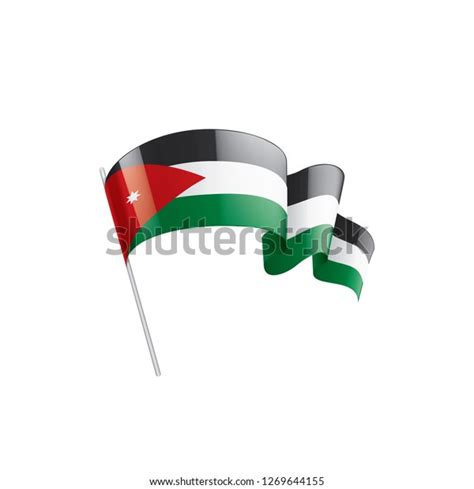 Jordan Flag Vector Illustration On White Stock Vector Royalty Free 1269644155 Shutterstock