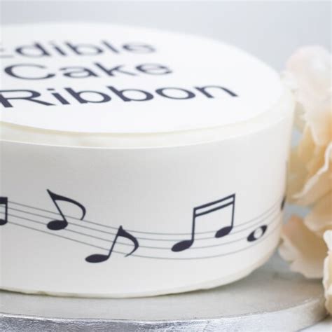 Music Notes Edible Icing Cake Ribbon Side Strips Etsy