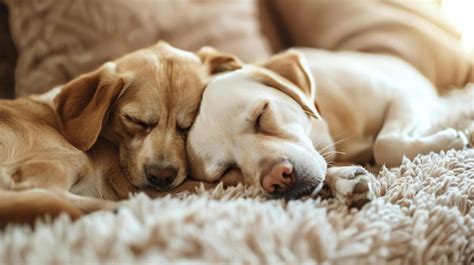 Premium Photo Two Cute Dogs Sleeping On The Couch They Are Best