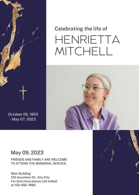 Free Printable Customizable Obituary Card Templates Canva