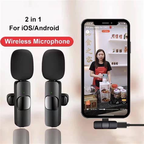 Jual Mic Wireless Hp Vlog Youtuber Portable Mic For Iphone And Android