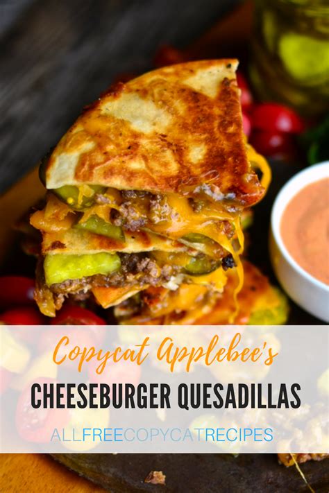 Cheeseburger Quesadillas | Comfort food recipes dinners, Applebees ...