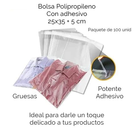 Bolsas Polipropileno Cm C Adhesivo X Unid Insumos Abraham