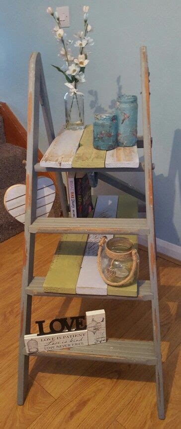 Upcycled Step Ladder And Pallet Ladder Painted In Rustoleum Chalk