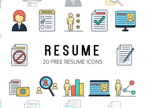 Resume Vector Freebie Icon Set | free icon packs | UI Download