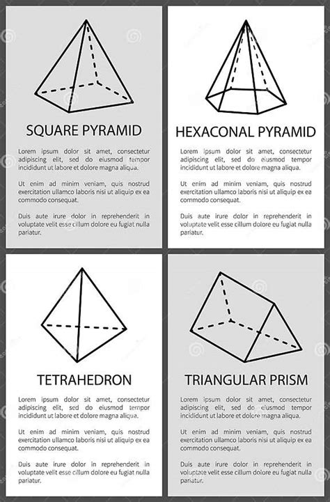 Vector Hexagonal Cuadrado De La Prisma Del Tetraedro De La Pirámide