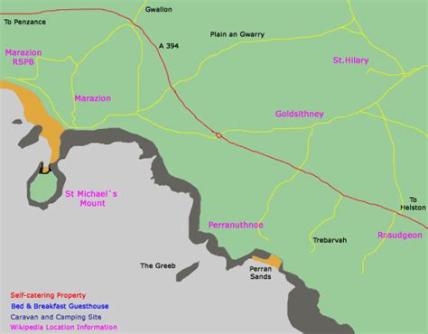 Marazion Area Map ~ Cornwallfarwest Holiday Accommodation Website