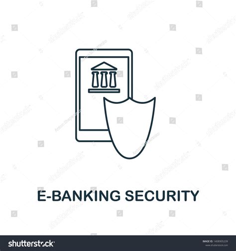 Ebanking Security Icon Outline Style Thin Stock Vector Royalty Free 1408905239 Shutterstock