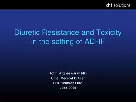 Ppt Diuretic Resistance And Toxicity In The Setting Of Adhf