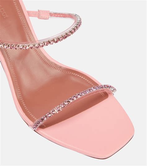 Verzierte Sandalen Gilda Aus Leder In Pink Amina Muaddi Mytheresa