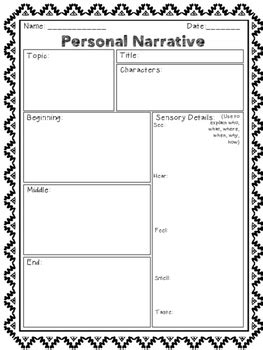 Writing Personal Narratives - Graphic Organizer for Upper Elementary by ...