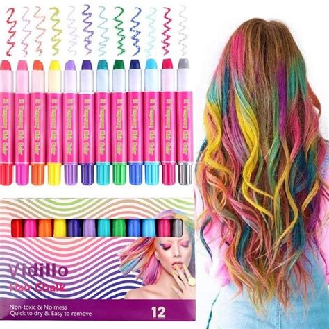 Maximiles My Rewards Vidillo Temporary Non Toxic Hair Chalk Color Set 12 Colours