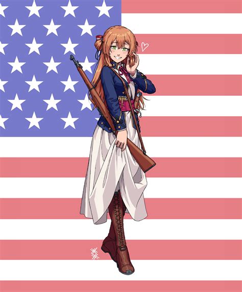 Safebooru Absurdres American Flag American Flag Background American