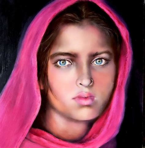 Girl With Magenta Scarf Painting By Nersel Muehlen Saatchi Art