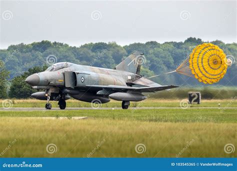 F-4 Phantom Fighter Jet Plane Parachute Landing Editorial Image - Image ...