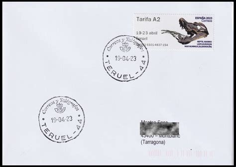 Paleophilatelie.eu - Spain 2023 - JUVENIA, Teruel, Liopleurodon, ATM stamps