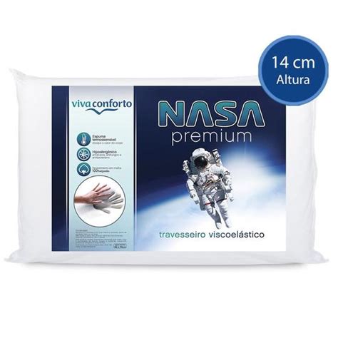 Travesseiro Nasa Original Perfil Alto Capa Algodão Viscoelástico