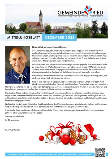 Mitteilungsblatt Gemeinde Ried