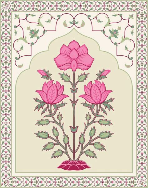 Mughal Flower Motif - Beautiful Botanical Design