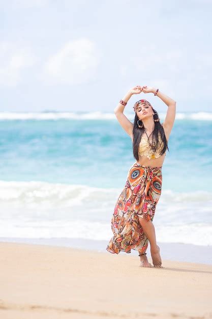 Premium Photo Beautiful Gypsy Girl On Beach In Bikini